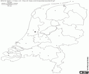 Netherlands map coloring page