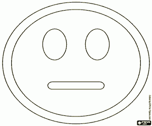 The neutral face of Smiley coloring page