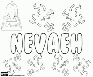 Nevaeh, a modern name coloring page