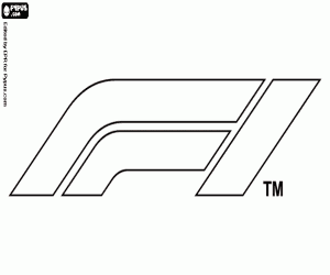 New official F1 logo coloring page