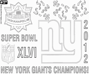 New York Giants, Super Bowl 2012 coloring page