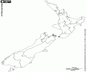 New Zealand map coloring page