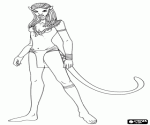 Neytiri, protagonist of Avatar coloring page