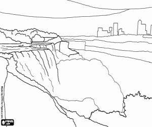 The Niagara falls coloring page