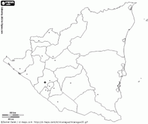 Nicaragua map coloring page