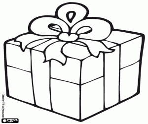 A nice gift box coloring page