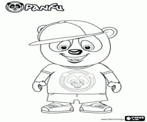 Nice hip-hop Panfu panda coloring page