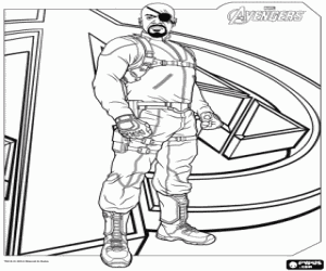Nick Fury, director of the S.H.I.E.L.D. coloring page
