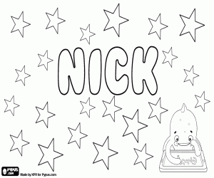 Nick, name in various languages coloring page