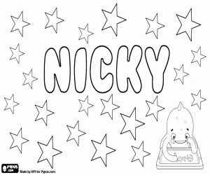 Nicky, unisex diminutive coloring page