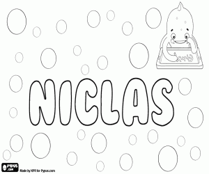 Niclas, variant of Niklas coloring page