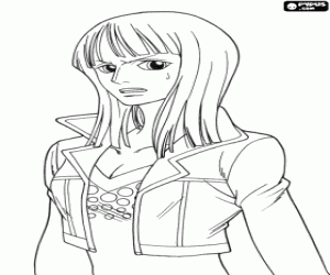 Nico Robin, character from One Piece coloring page