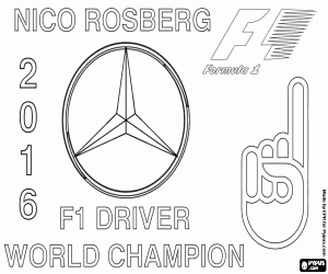 Nico Rosberg, F1 champion in 2016 coloring page