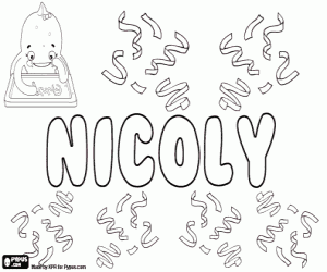Nicoly, variant of Nicole coloring page