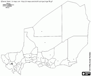 Niger map coloring page