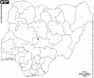 Nigeria map coloring page