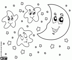 Night sky coloring page