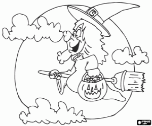 The night of the witches, Halloween coloring page