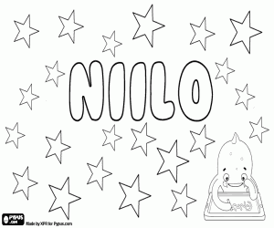 Niilo, nordic name for boy coloring page