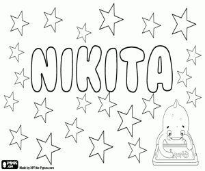 Nikita, name for boy and girl coloring page