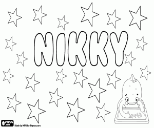 Nikky, diminutive name coloring page