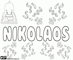 Nikolaos, male name coloring page