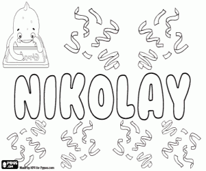 Nikolay, Slavic name coloring page