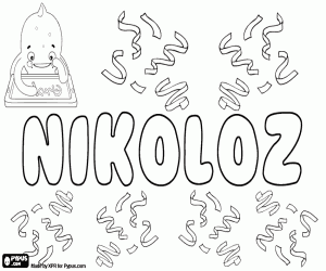 Nikoloz, name for boy in Georgia coloring page