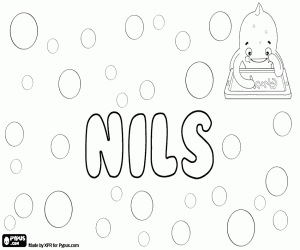 Nils, Scandinavian name coloring page