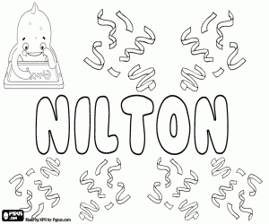 Nilton, name for boy coloring page