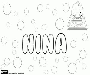 Nina, feminine name coloring page