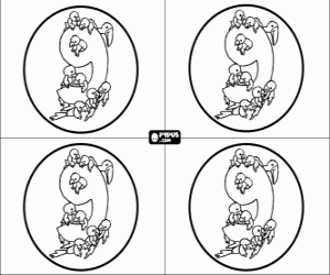 A nine birthday party, invitations coloring page