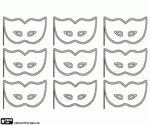 Nine masks for Carnival coloring page