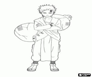 The ninja Gaara from Naruto coloring page
