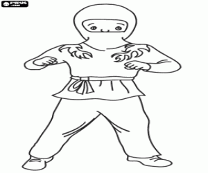 A ninja, a Japanese spy coloring page