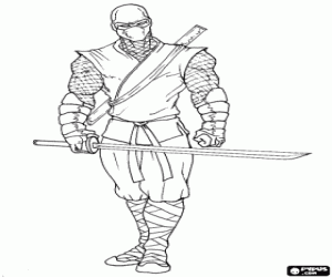 The ninja master is ready coloring page