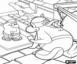 The ninja penguins, Club Penguin coloring page