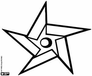A ninja star, a shuriken coloring page