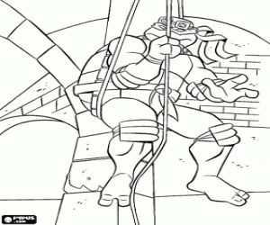Ninja Turtle in action coloring page