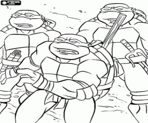 A ninja turtles adventure coloring page