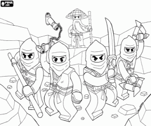 The ninjas of Lego Ninjago coloring page