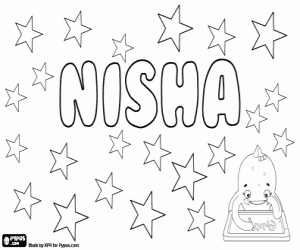 Nisha, hindu name coloring page