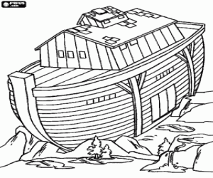 Noah's Ark on the ground coloring page