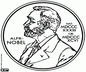 The Nobel Prize medal coloring page