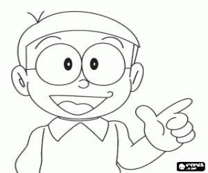 Nobita, Doraemon's friend coloring page