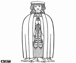 Noble of the clergy of middle ages coloring page
