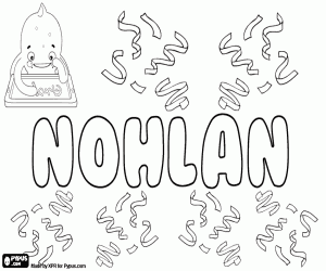 Nohlan, name for boy coloring page