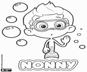 Nonny with diving mask coloring page