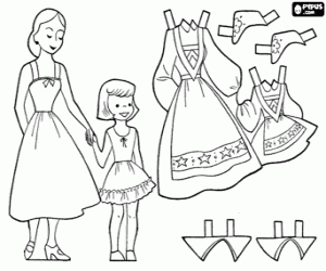 Norwegian traditional dresses coloring page