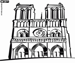 Notre-Dame Cathedral, Paris coloring page